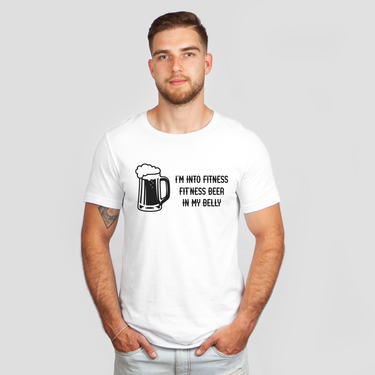 fitness beer belly white shirt